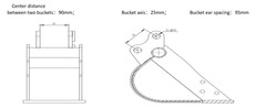 AGT 20in Excavator Plain Bucket Attachment Toothless for Mini Digger 0.8-1.8ton