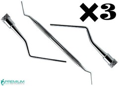 3 Pcs Root Canal Plugger 1/3 Dental Double Ended Premium Instruments