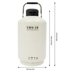 10L Liquid Nitrogen Container LN2 Nitrogen Cryogenic Container Tank 5cm Caliber