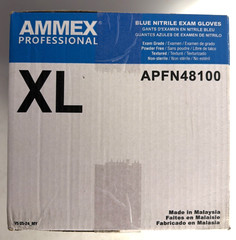 [NEW] (APFN48100) AMMEX Professional Blue Nitrile Exam Gloves, Powder-Free, XL