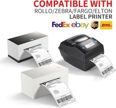 4×6 Fanfold Direct Thermal Mailing Shipping Labels Perforated for Zebra & Rollo