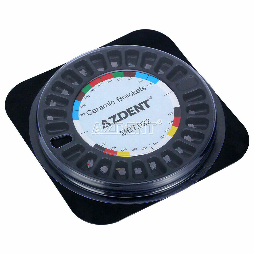AZDENT Dental Orthodontics Ceramic Brackets 5*5 MBT / Roth.022 Hooks 3-4-5