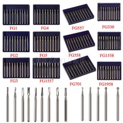 10-100 Uso Dental Acero de Tungsteno FG Fresas Carburo para Alta Velocidad Pieza
