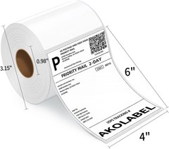 20 Roll Blue 4×6 Direct Thermal Shipping Blank Labels for Zebra & Rollo 250/Roll