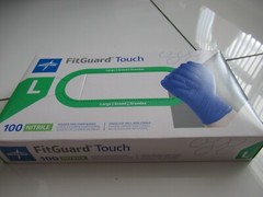 Medline FitGuard Touch Exam Gloves, Powder-Free Nitrile, LARGE, 100 Gloves 1 Box