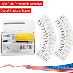 10XDental Orthodontic Brace Mini Roth.022 Hooks 345/Light Cure Brackets Adhesive