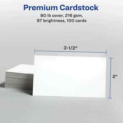 Avery Business Cards Perforated Matte White 2″x3.5″ Paper Inkjet pk of 100 cards