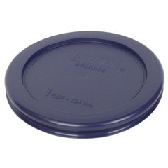 Pyrex (2) 7202 1 Cup Glass Bowls & (2) 7202-PC Dark Blue Food Storage Replaceme