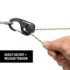 Nite Ize CamJam Cord Tightener – Tie Down Rope Tightener with Carabiner Clip –