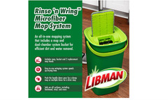 Libman Rinse N Wring Mop and Bucket Microfiber Floor Cleaning System 2 Pads