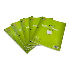 5 Packs Loose Leaf Filler Paper 3 Hole Punch 8 x 10.5 Wide Rule 120 Sheets/Pack