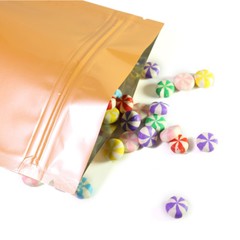 Multi-Size Glossy Foil Mylar Double-Sided Orange Flat Zip Lock Pouch Bag B05