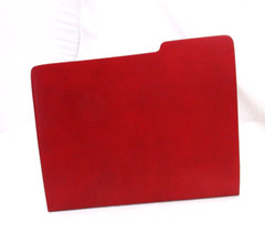 File Folder Leather Graphic Image Made in America RED w Black