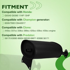 Generator Exhaust Muffler Silencer For Champion Honda GX340 GX390 Predator 46596