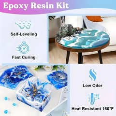 72OZ Large Crystal Clear Epoxy Resin Kit with Bonus 16oz AB Resin Set & Complete