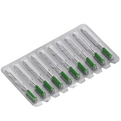 House Brand Dentistry 400605 Barbed Broaches #5 Sterile Medium Green 25mm 10/Pk