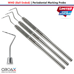 3 Pcs WHO Periodontal Probe 0.5mm Ball Tip OROAX CPITN Dental Pocket Depth
