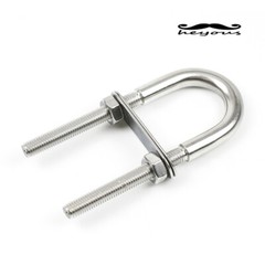 M8 Stainless Steel Square U Bolt Clamp Square Tube Clamps with Nut and Plate