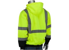 PIP Class 3 Zip Hoodie Black Bottom Water Repellent Lime XL