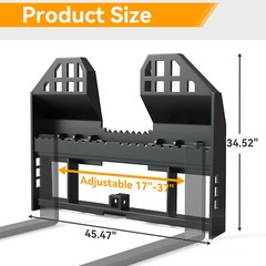 Pallet Fork Attachment Frame with 2″ Receiver for Skid Steer Tractor 4000LBS