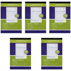 Large Carbonless Duplicate Sales Order Receipt Books 5 Pack 50 Sets 5.9 x 1