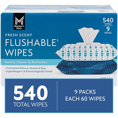 Member’s Mark Flushable Wipes, Fresh Scent, 540 Count