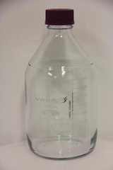 Lot of 4 VWR 10754-822 89012-122 2000mL Media Storage Bottles with GL45 Caps