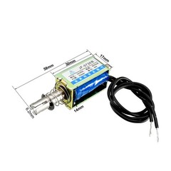 DC 12V 300mA 5N Push Pull Type Open Frame Linear Motion Solenoid Electromagnet