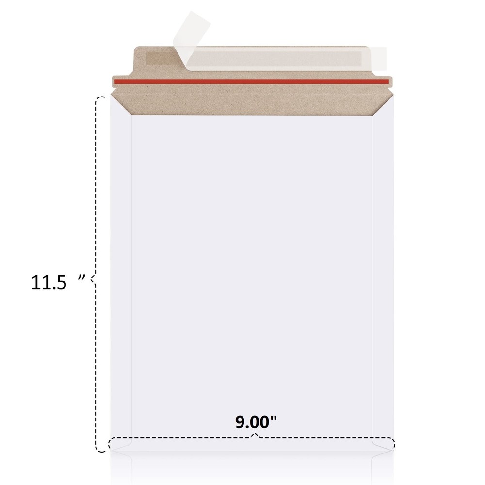 30 – 9×11.5 Easy Self Seal White Ship Flats Cardboard Envelope Mailer Mailer