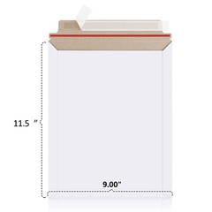 30 – 9×11.5 Easy Self Seal White Ship Flats Cardboard Envelope Mailer Mailer