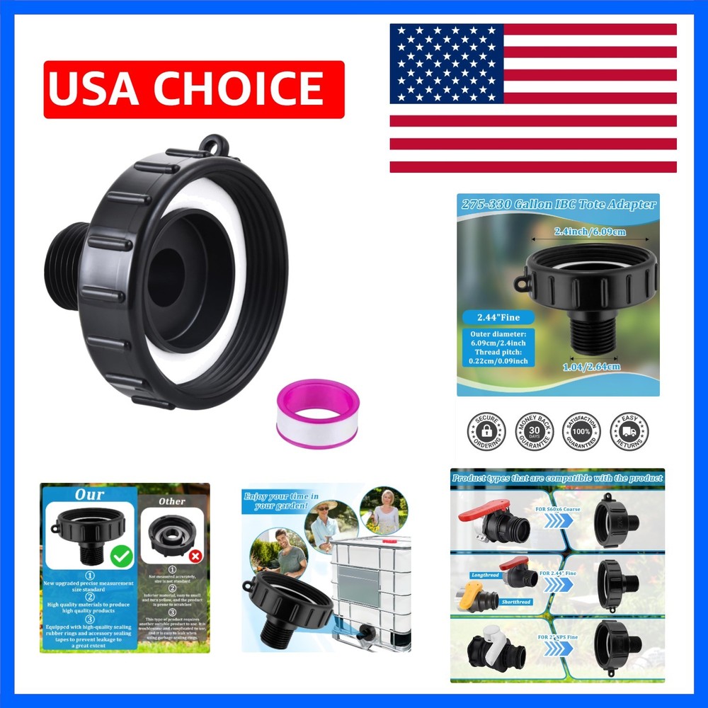 250 Gallon IBC Water tote Hose Adapter, Food Grade IBC Drain Adapter,Water Ho…