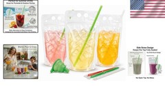 Resealable Drink Bag Set for Juice & Cocktails