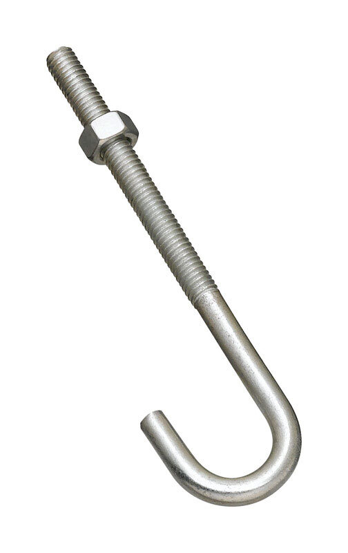 National Hardware N232-926 Zinc-Plated Steel J-Bolt 5/16 x 5 in. with Hex Nuts