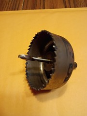 BI-METAL HOLE SAW 2-1/4” 57MM Made In USA Vintage Threaded Nut Top