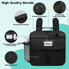 3″ D-Ring Zipper Binder Backpack 700 Sheets Capacity 13″ Laptop Compartment Bag