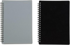 Password Book with Tabs 5×7 in 2-Pack Gray Black 80 Pages Spiral-Bound