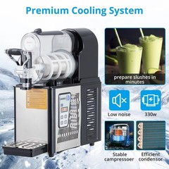 High-Capacity Dual-Tank Slushie Machine 7.2L Frozen Drink Dispenser 370W