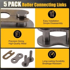 5 Pack #50 Roller Chain Connecting Links Heavy Duty Carbon St Size: 5 Pack #50