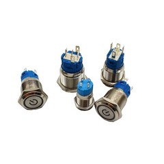 Waterproof Metal Push Button Switch with LED 5V 12V 24V 220V 12mm–22mm