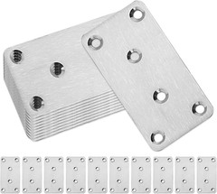 10Pcs Metal Flat Brackets for Wood, 80 × 40 × 1.75Mm Heavy Duty Stainless Steel