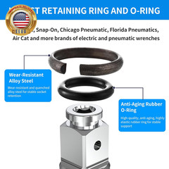 20 Packs Impact Retaining Ring Clips with O-Rings, 3/8″ & 1/2″ Friction Rings So
