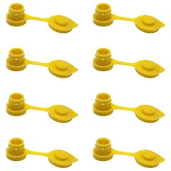 (8) Yellow Vent Gas Caps w/Retaining Lip Works with Plastic and Metal Containers