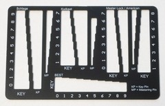 Key and Pin Decoder Measurement Card – Schlage, Best, Kwikset, Master, American