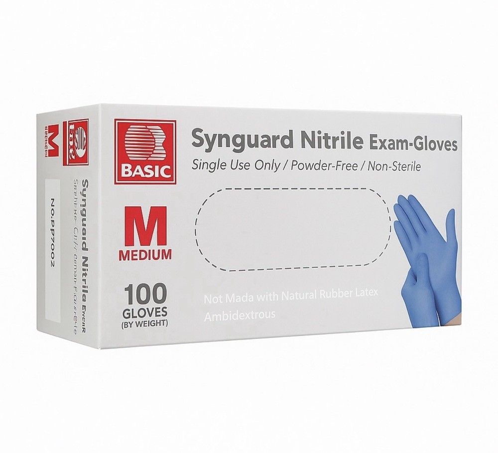 Nitrile Disposable Gloves Powder Free – Box of 100 – Size M,S or L.