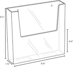 Wall Mount Sign Brochure Holder 8.5×11″ Clear Plastic Top Quality AZM Display
