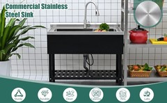 Utility Sink huge DOG washing station 40” Balck Commercial Watersink