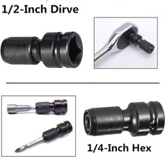2 Adaptador De 1/2 a 1/4 Para Taladro Impacto Heavy Duty Llave Vaso Hexagonal
