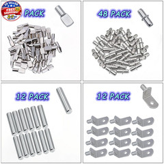 120Pcs Shelf Pins Kit,4 Styles Nickel Plated Shelf Support Pegs,Plated Shelf Pin