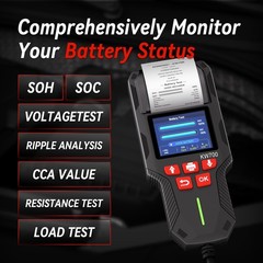 Car Battery Tester with Printer, 12V 24V Automotive Battery Load Tester 10-20…