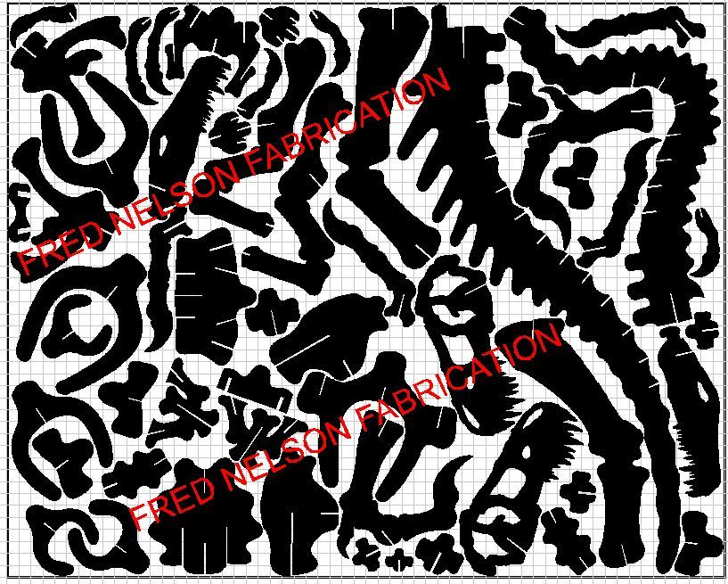 BIG Dinosaur dxf file on thumb drive for 3/16th steel CNC Plasma, laser